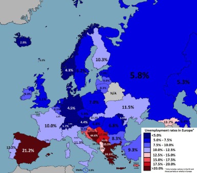unemployment rates european countries